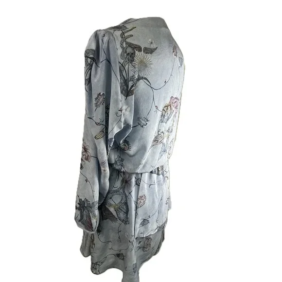 Zadig & Voltaire Holly Rogers Silk CDC Floral Skull Bird Print Mini Dress‎ XS